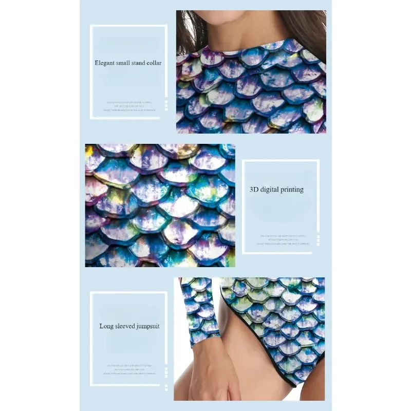 Женский летний новый карнавальный костюм русалки с 3d цифровой печатью рыбья