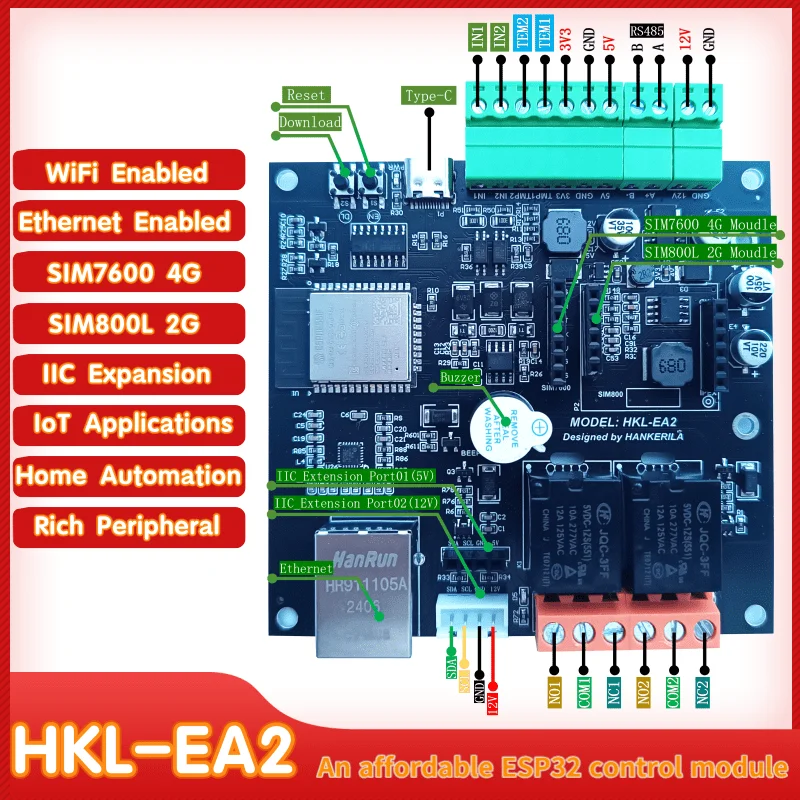 Контроллер EA2 поддерживает обнаружение температуры RS485. IIC. Поддержка кода Arduino и