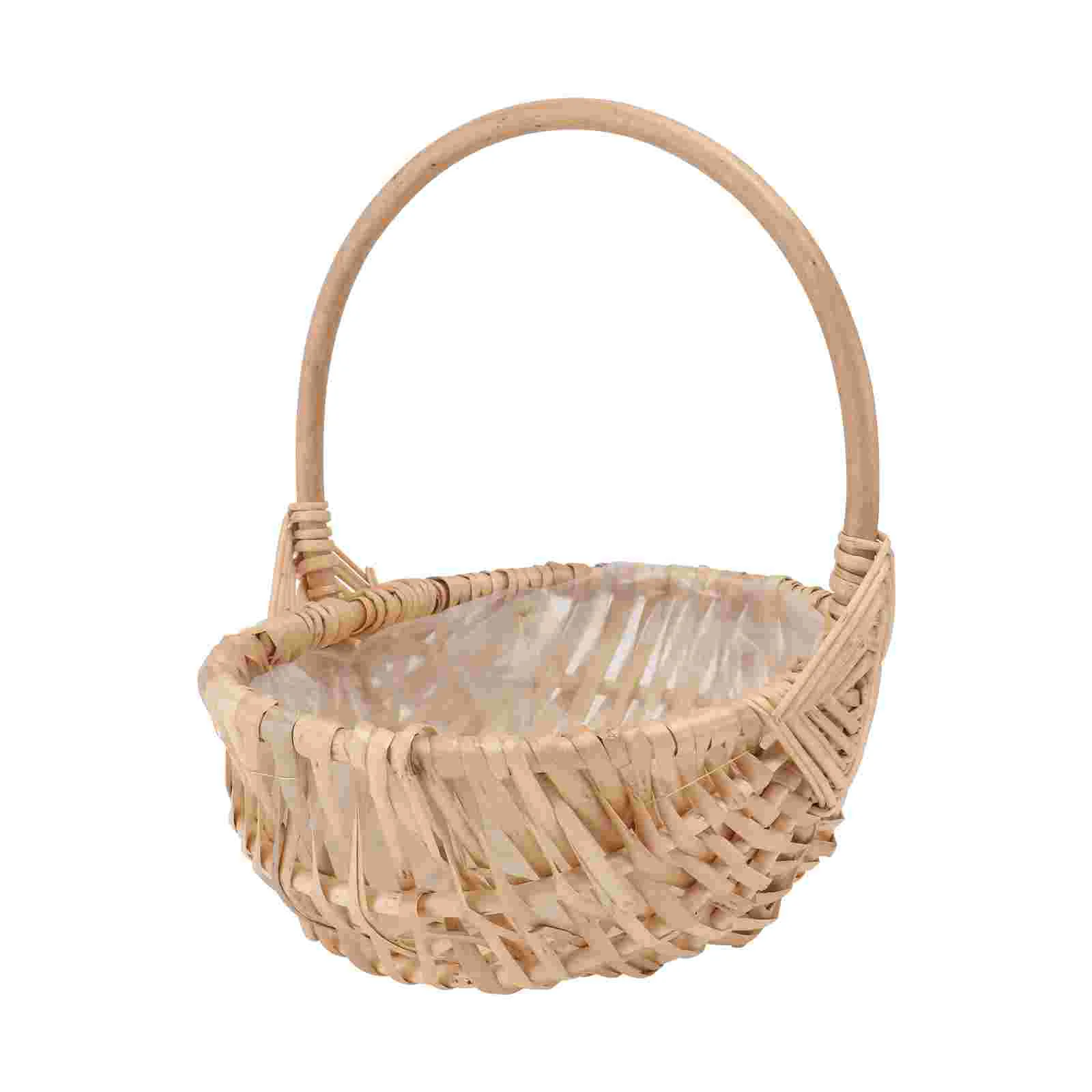 

1Pc Easter Egg Basket Seagrass Flower Basket Basket with Handles Wicker Woven Basket Kids Toy Storage Basket