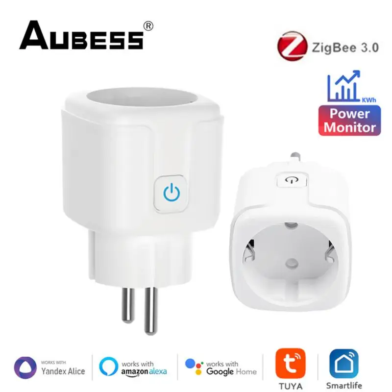 

16A/20A Tuya Zigbee 3.0 Smart Socket EU Plug With Power Monitor Timing Tuya Smart Life APP Control For Alexa Google Home Alice