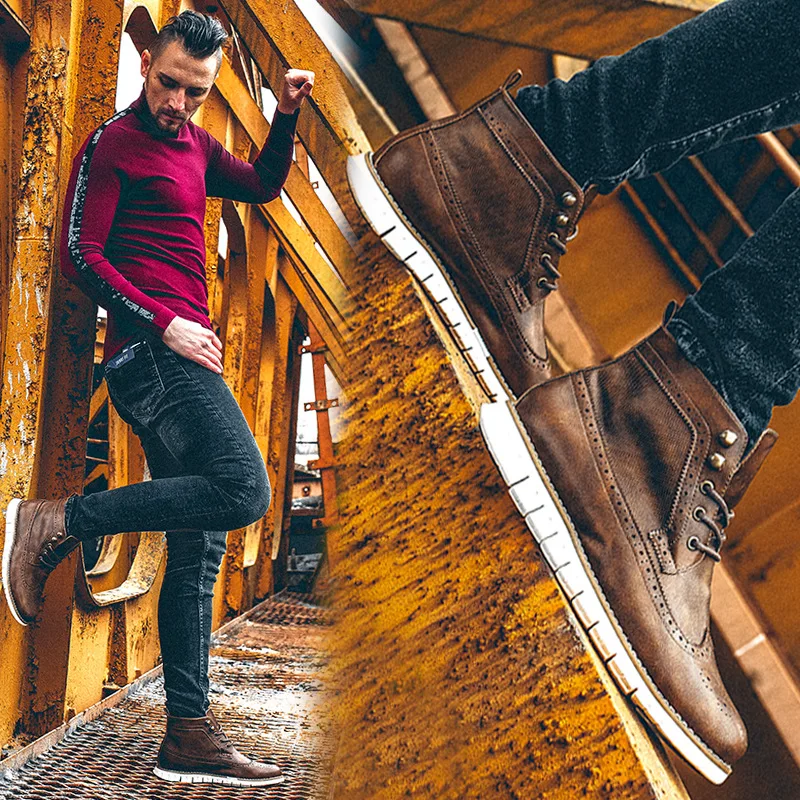 Классические мужские ботинки в английском стиле Ботинки Челси Обувь с