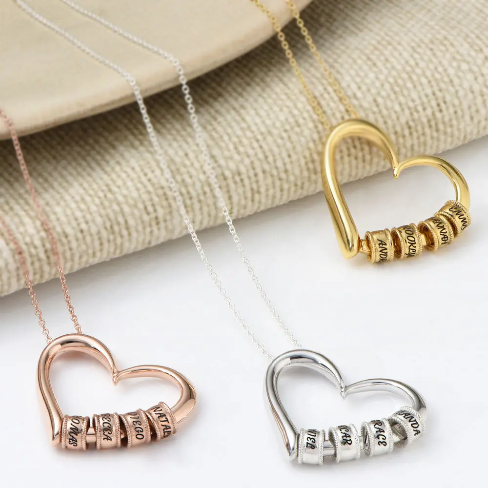 Customized Name Necklace Personalized Stainless Steel Chain Heart Shaped Lady Necklace Customized Name Jewelry Friend Gift