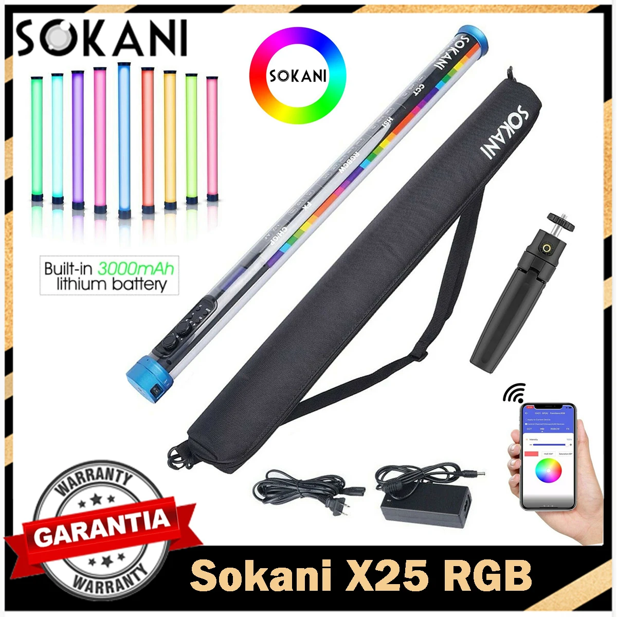 Sokani X25 красный зелёный синий фотографический штатив для фото 3000 мАч управление через приложение для YouTube Tiktok