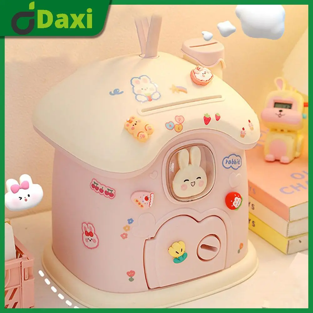 

Storage Box Accumulator Durable Rabbit Mushroom Room Money Manager 2023 New Key Lock Money Box Household Storage Supplies Can