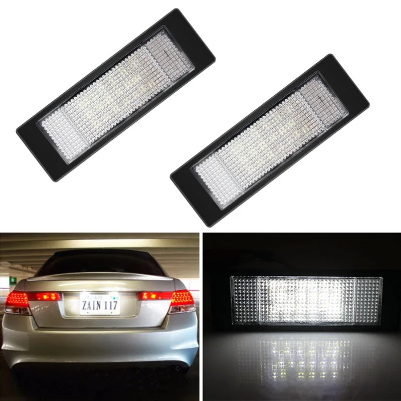 

2PCS Car License Number Plate Light 6000k White No Error LED Lamp for BMW E81 E85 E86 E87 E63 E64 E89 Z4 F06 F12 F13 F20