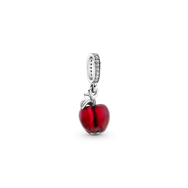 

New In Winter 925 Sterling Silver Murano Glass Red Apple Dangle Charms Fit Pan Bracelet DIY Christmas Gift For Women Jewelry