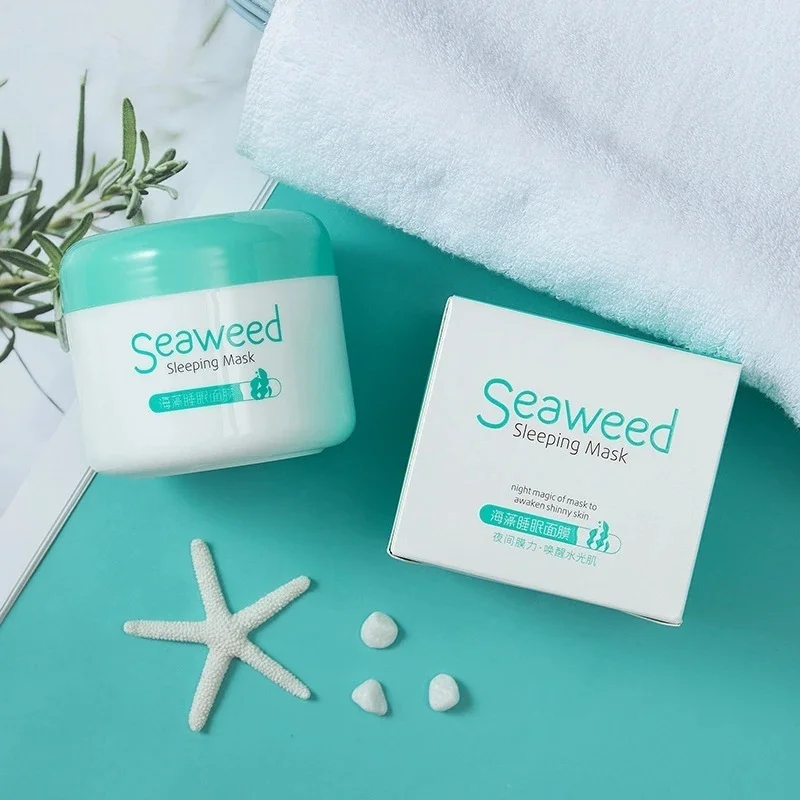 Маска для сна увлажняющая отбеливающая укрепляющая с морскими водорослями
