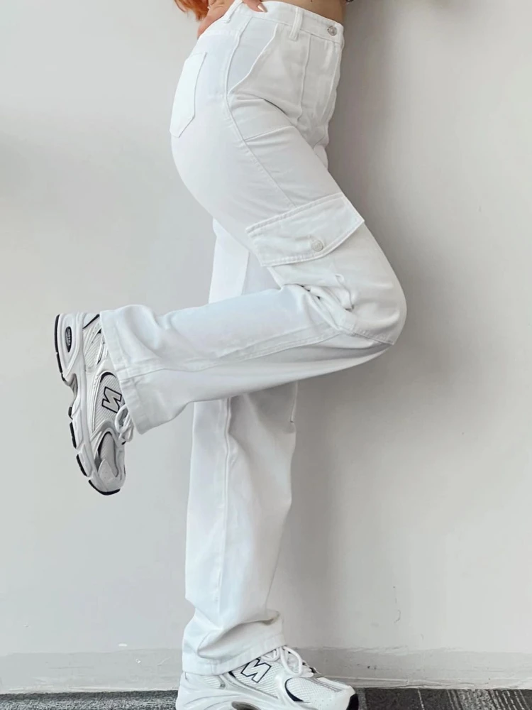 Винтажные брюки-карго Y2K женская спортивная уличная одежда Techwear парашютные брюки