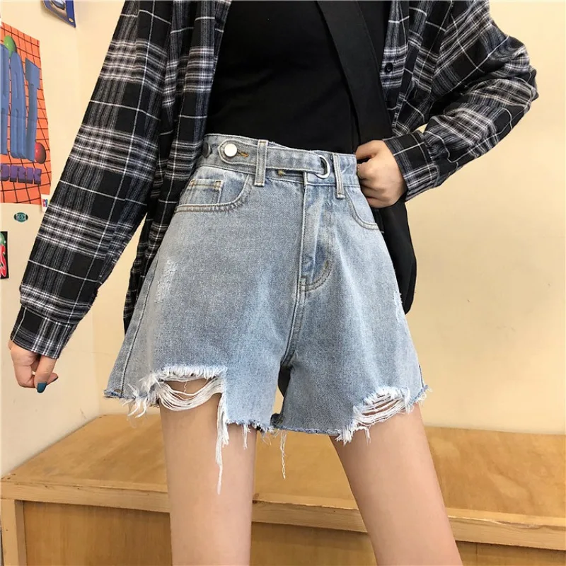 

fashion women's clothing han edition new ~ 2022 to restore ancient ways of tall waist show female straight skinny jeans shorts