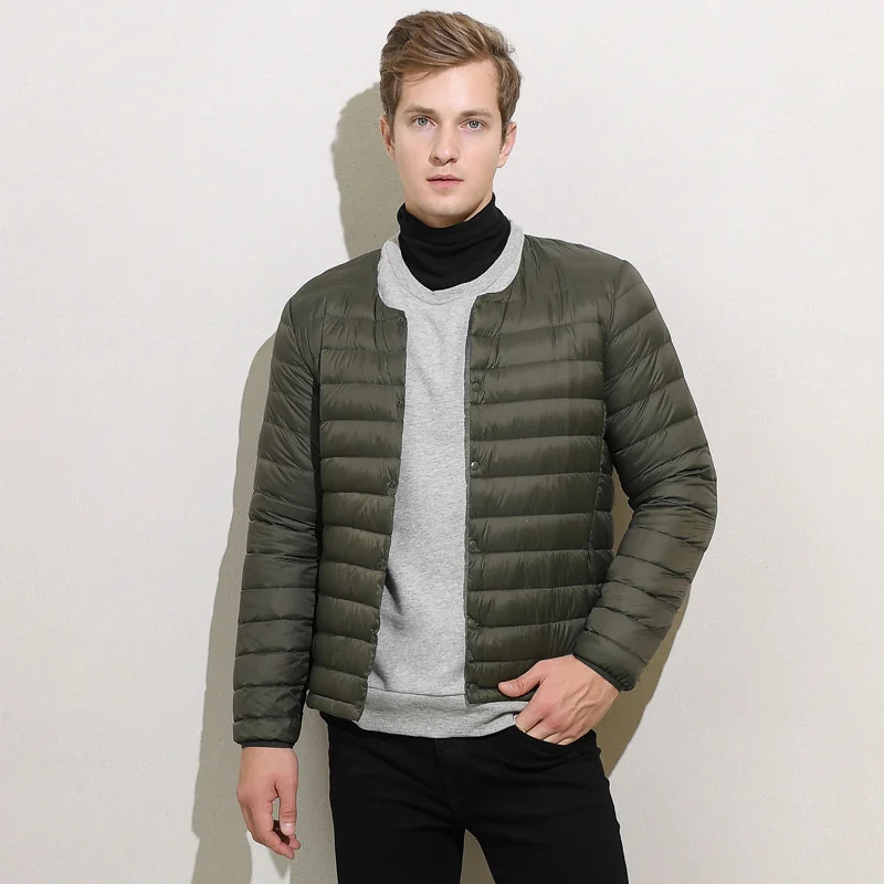 

Liner Men's Down Puffer Jacket 2023 New Spring Male Round Neck V-neck Switch Freely Men Mens Light Packable Jackets