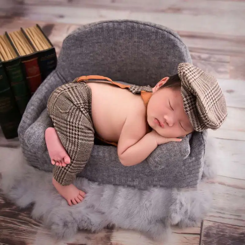 

Infants Photo Clothing Fotografia Outfits Accessories Boy Girl Overalls Romper Hat Set Pants for Head Wrap Bean