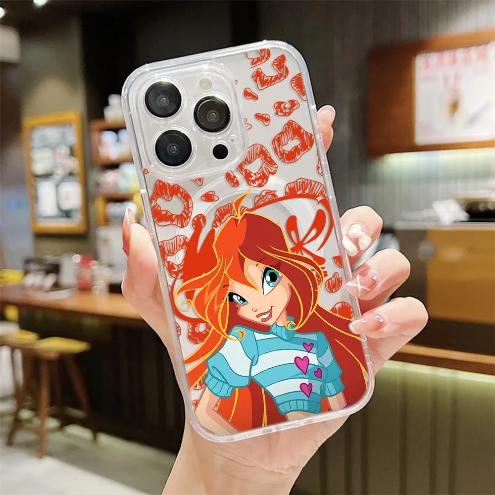 Новый магнитный чехол для телефона W-Winx Clubs для Samsung Galaxy S26 S25 S24 S23 S22 S21 S20 FE Edge Plus Ultra 5G, мягкий прозрачный ТПУ (art.: 3920dbdc0747a) - 3920dbdc0747a