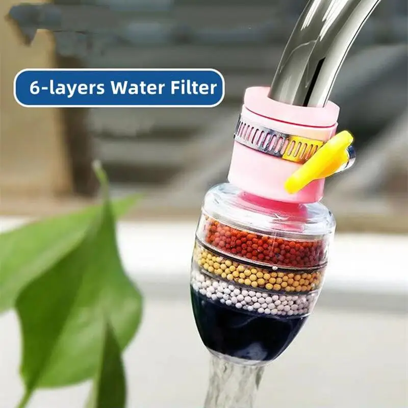 

6-layers Water Filter Tap Purifier Medical Stone Coconut Charcoal Nozzle for Faucet Kitchen Accesories Mixer Aerator Bathroom