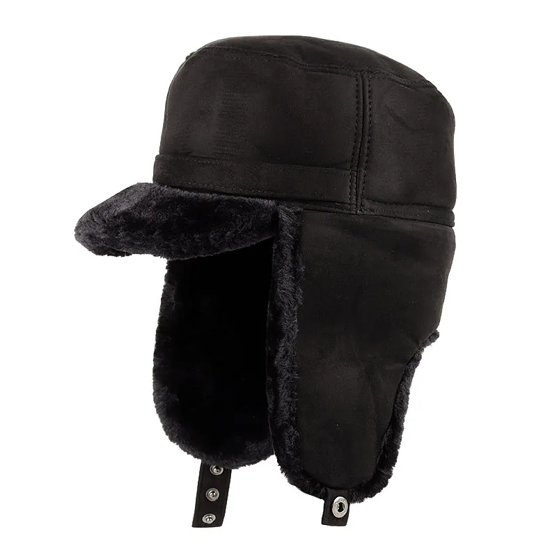 Мужская зимняя шапка-бомбер из искусственного меха