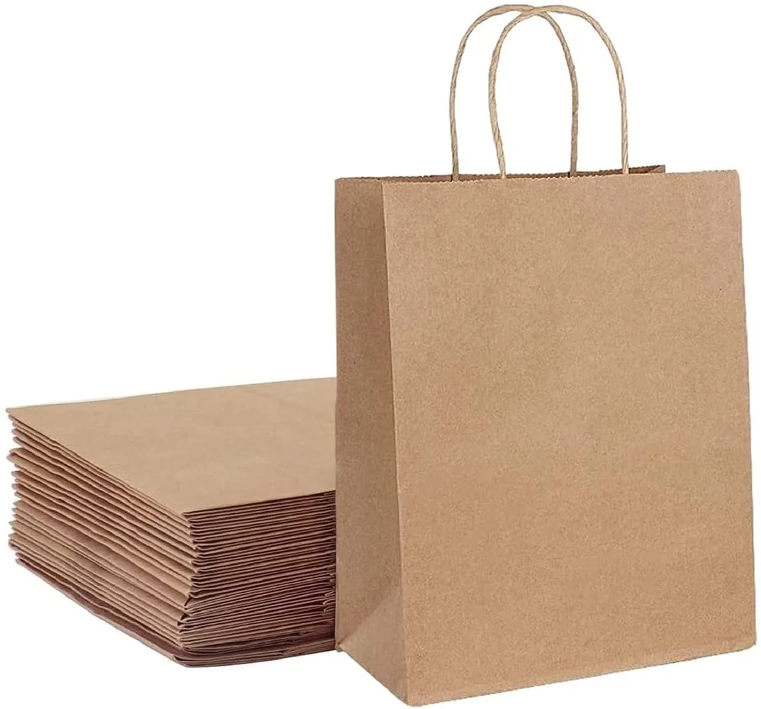 Подарочные пакеты из крафт-бумаги 10-50 шт. многоразовые продуктовые для покупок