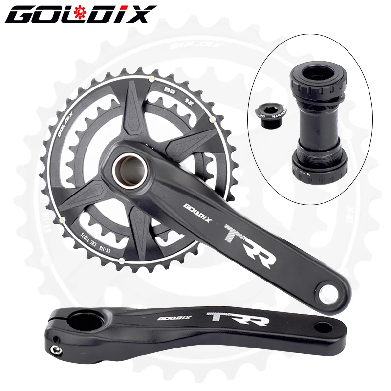

Bicycle crank new racework mountain bike GXP crank aluminum alloy belt bottom crank 170 crank disc red 32T 34T 36T 38T 36 T 38 T