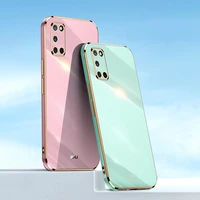 square plating phone cases for oppo a52 a72 a92 lens protector mobile back cover oppoa52 oppoa72 a 52 72 92 shockproof girls bag