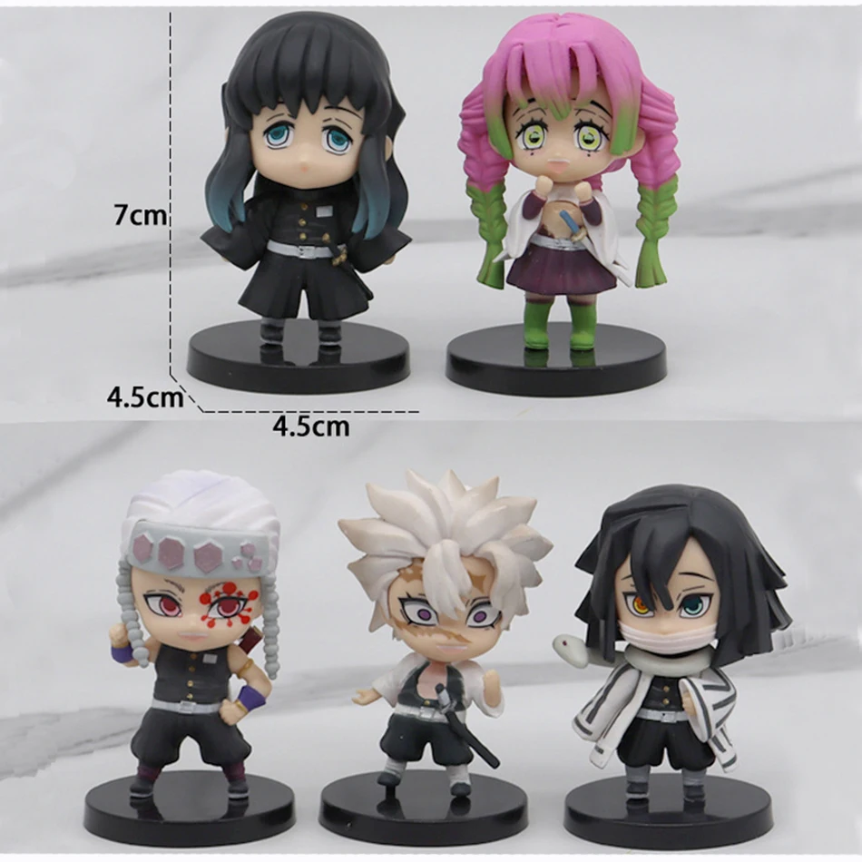 

5pcs Anime Kimetsu no Yaiba Figure Toy MH Look Up Demon Slayer Kamado Tanjirou Kamado Nezuko Action Figure Model Doll Toys