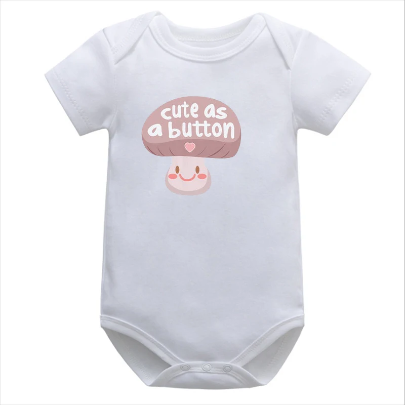 

Funny Baby Family Matching Clothes Cute As A Button T-Shirts Cotton 2021 Summer Vegan Baby Clothes Girl Outfits M
