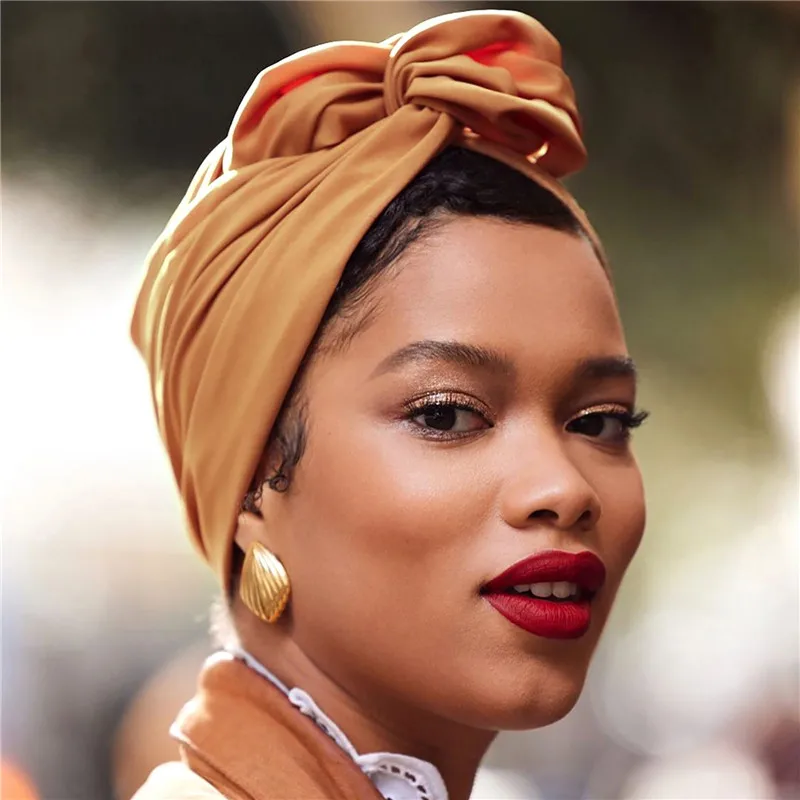 

French Vintage Turban Hat Fashion Female Bandana Headband Women's Hair Cover Cap Ladies Head Wraps Muslim Head Scarf Bonnet