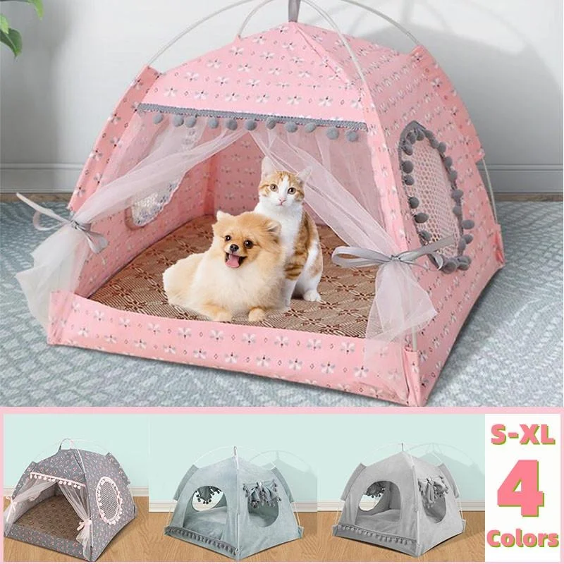 

Cat Tent Bed Pet Products The General Teepee Closed Cozy Hammock with Floors Cat House Pet Small Dog House Accessories Products