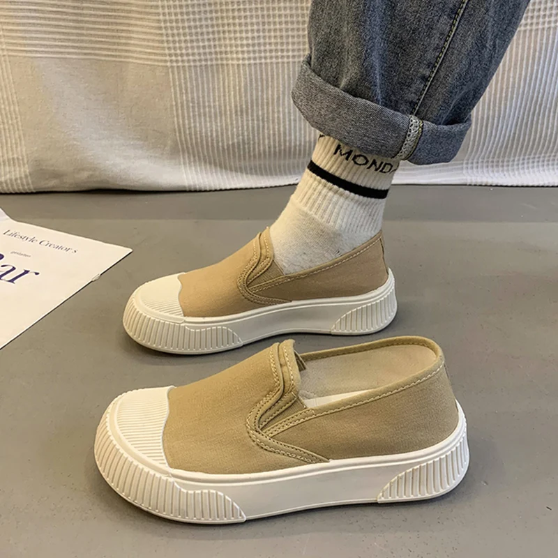 

Summer Shoes Ladies Shallow Mouth Autumn Slip-on Espadrilles For Women Clogs Platform Round Toe Soft All-Match Casual Female Sne