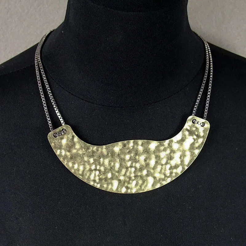 JEWEPLAIT Ретро панк ожерелье из латунного сплава