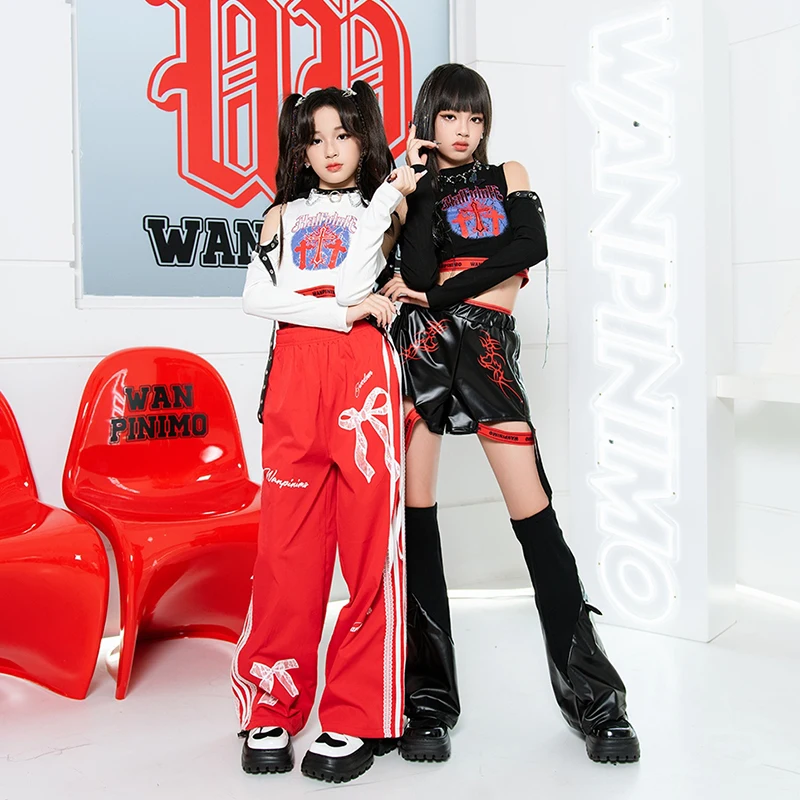 2024 Детский танцевальный костюм в стиле хип-хоп для девочек K-Pop Jazz Stage Outfit Fashion Show