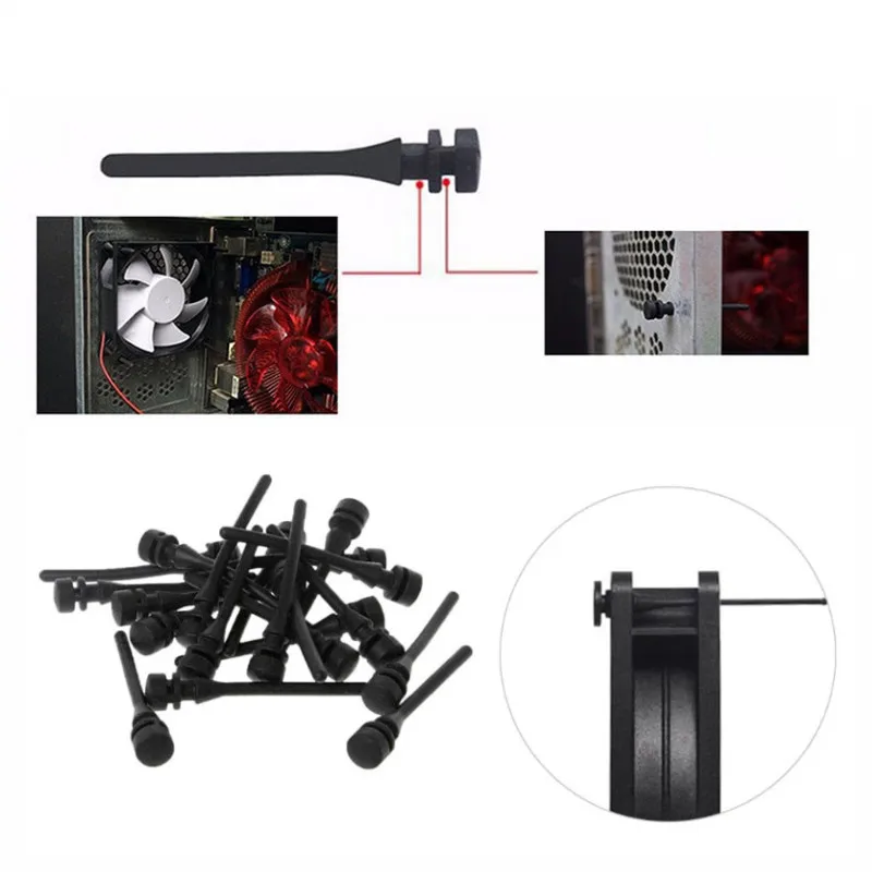

45mm/65mmComputer Components PC Case Fan Mouting Pin Anti Noise Vibration Silicone Screws Anti-vibration Shock Absorption 20pcs