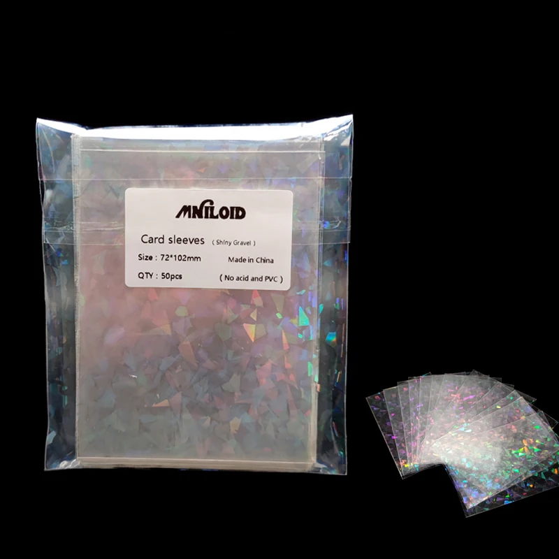 50pcs 72*102mm Diamond Laser Flashing Card Sleeves Protector Poker Cards Board Game Protective Film |
