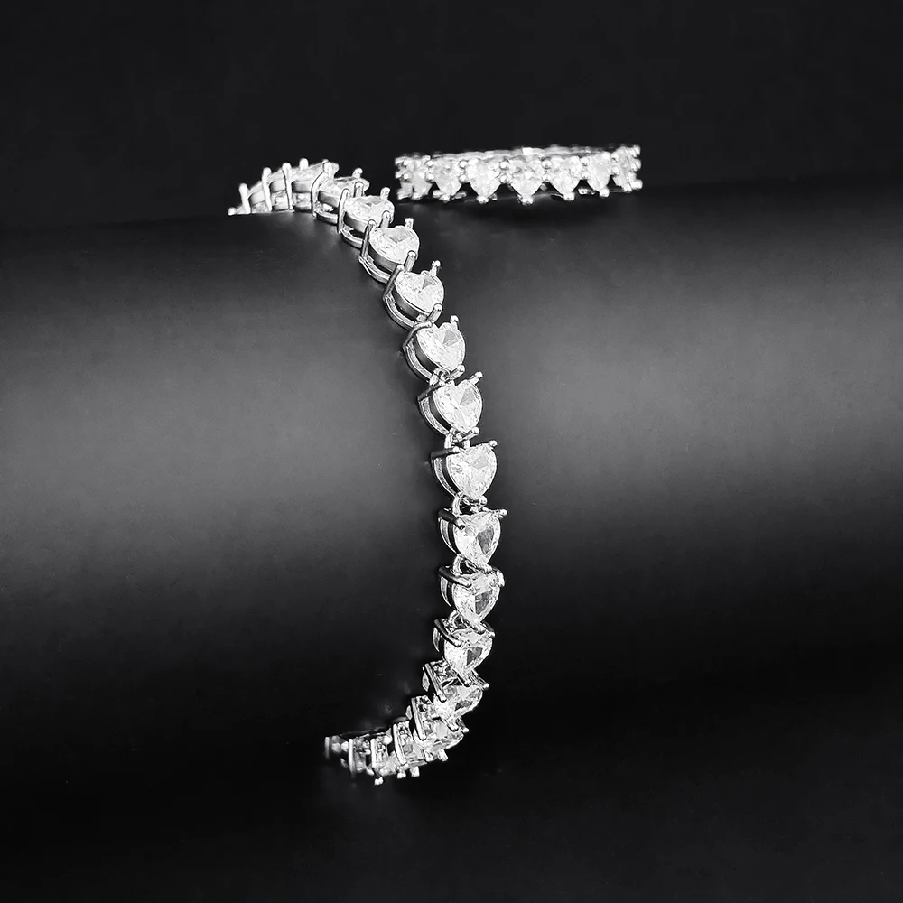 Moonso модное сердце серебряного цвета милый браслет-кольцо комплект ювелирных