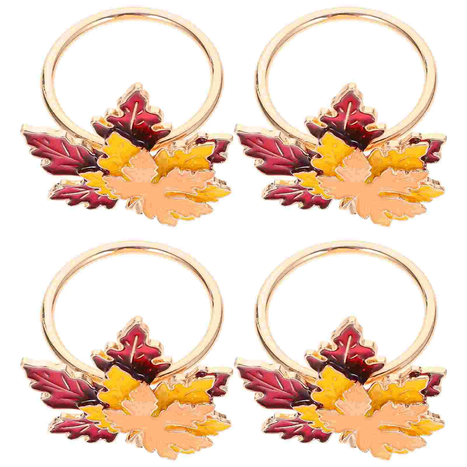 

4pcs Banquet Napkin Holder Fall Autumn Napkin Ring Fall Napkin Holder Supply