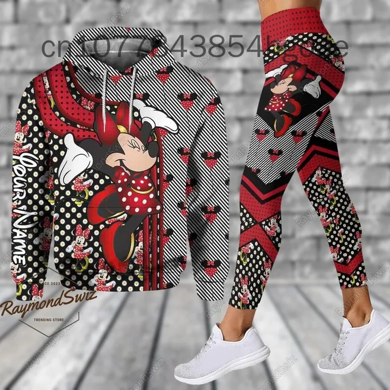 Новинка лета 2024 толстовка с капюшоном 3D принтом Диснея Минни Женский костюм