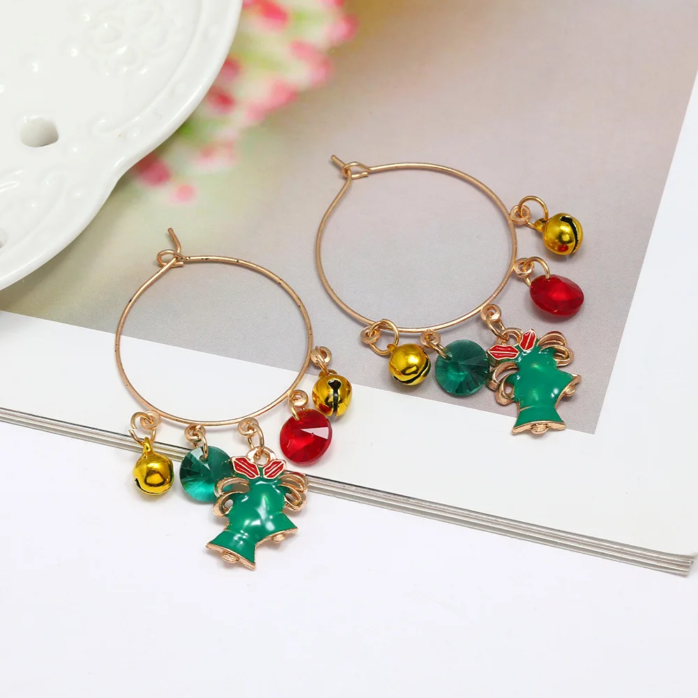 

2022 новые рождественские серьги-подвески из цинкового сплава