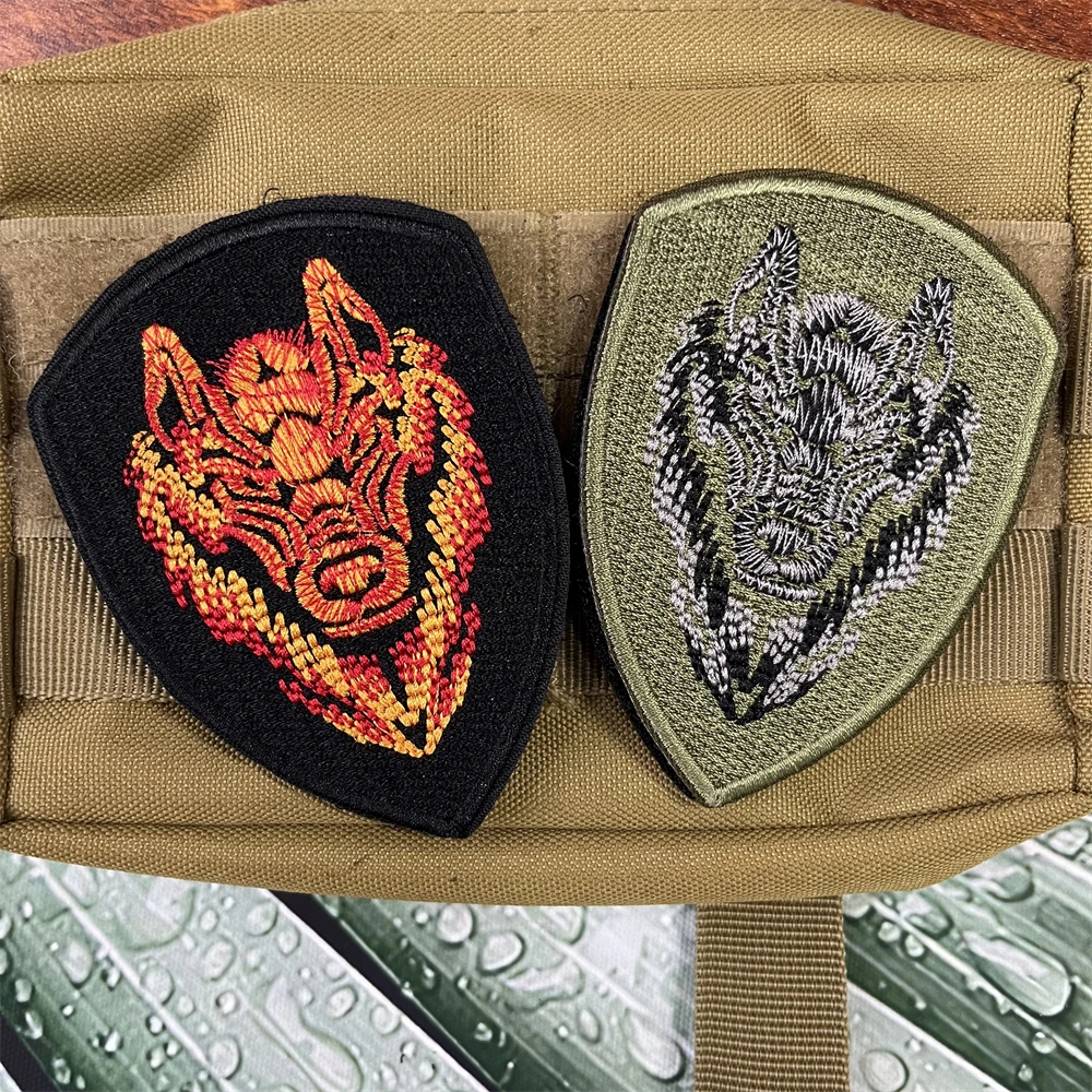 Вышитые нашивки с шевроном и волком тактический значок для морального духа