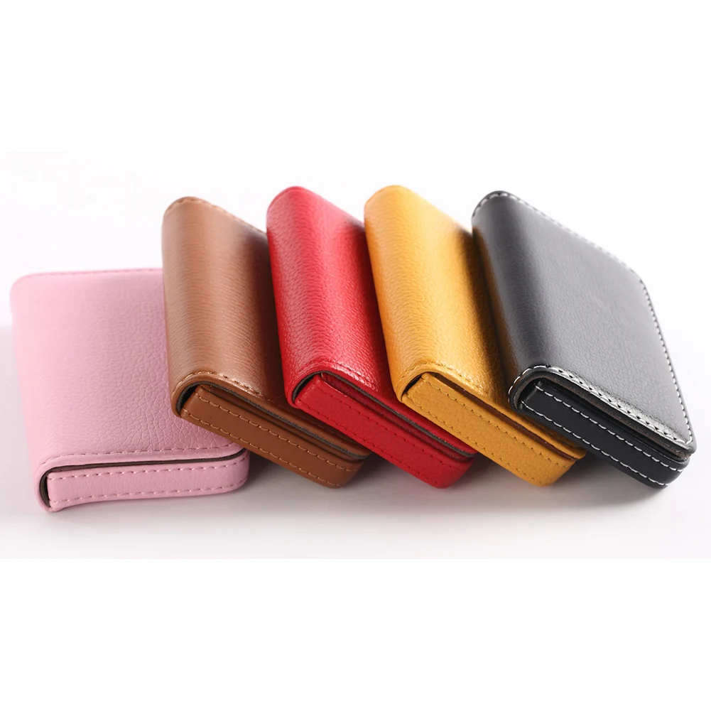Card Book bag Card Package Card Holder PU Leather Large Capacity Business solid color Name Card Holder