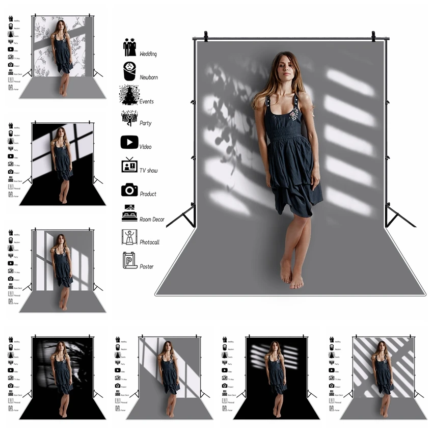 

Shadow Photography Backdrops Window Flower Leaf Shadow Sunshine Wedding Birthday Party Decor Photographic Photo Studio Photozone