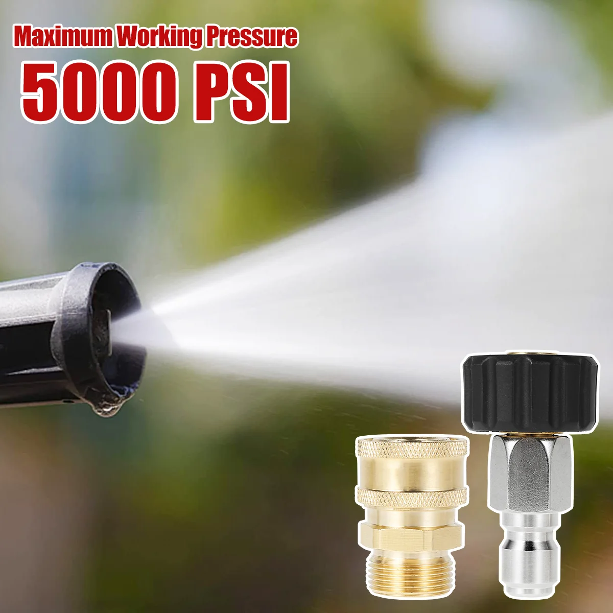 

Pressure Washer Adapter M22 14mm To 3/8 5000PSI Pressure Washer Connect Fitting Swivel Power Washer Quick Coupler Accessories