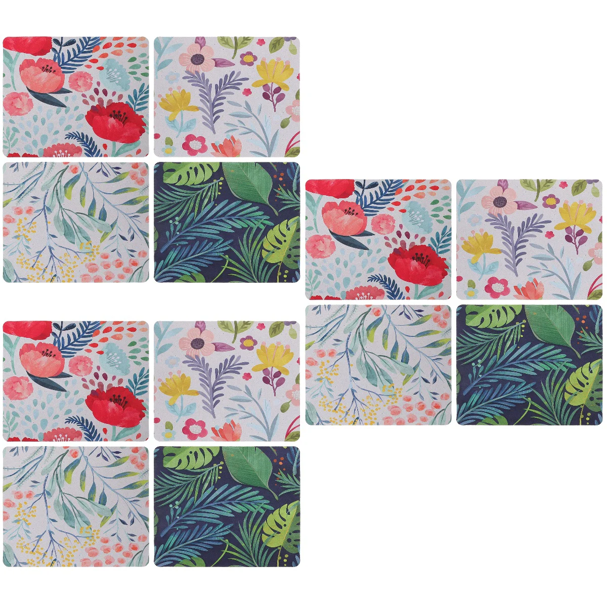 

12 pcs Pads Rubber Mousepads Flower Plants Printing Mousepads Laptop Pads