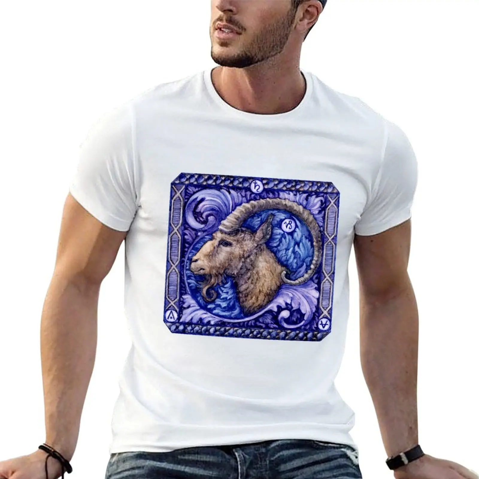 Фото Футболка Capricorn, футболки в стиле аниме, футболки оверсайз для мужчин, набор хлопковых футболок в стиле аниме для мужчин, футболка №1