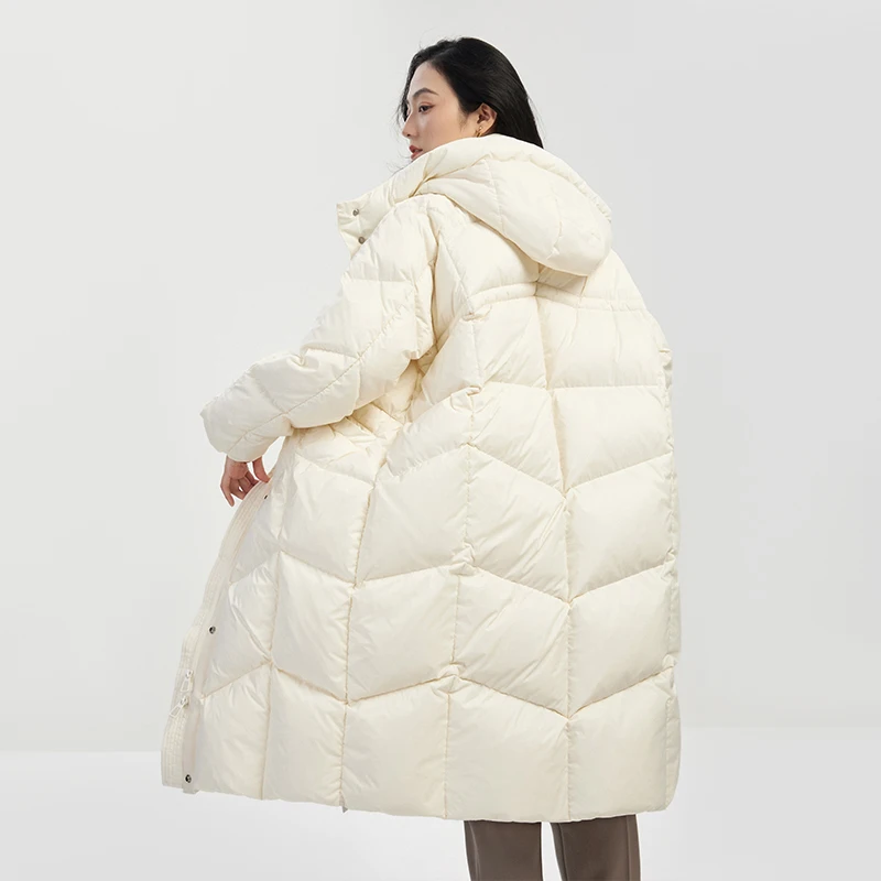 Winter Long  85% White Duck Down Jacket Women  Casual  Winter  Zipper Hood Winter Coats Women  Camperas De Mujer Invierno 2022
