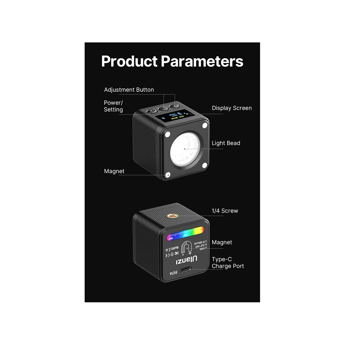 

Ulanzi L2 RGB COB мини-камера для фотосъемки, заполняющая фотографию, фото-и видеосъемка, светодиодная лампа, портативная фотография
