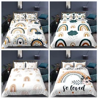 bedding set luxury 3d rainbow print comfortable kid aldult duvet cover pillowcase home textile singlequeenking size bedclothes