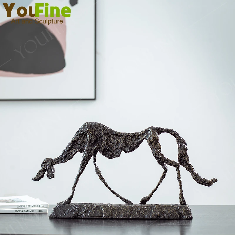 

Bronze Dog Statue Abstract Dog Sculpture Inspired by Giacometti's Sculptures Antique Bronze Art Crafts For Home Decor Ornaments