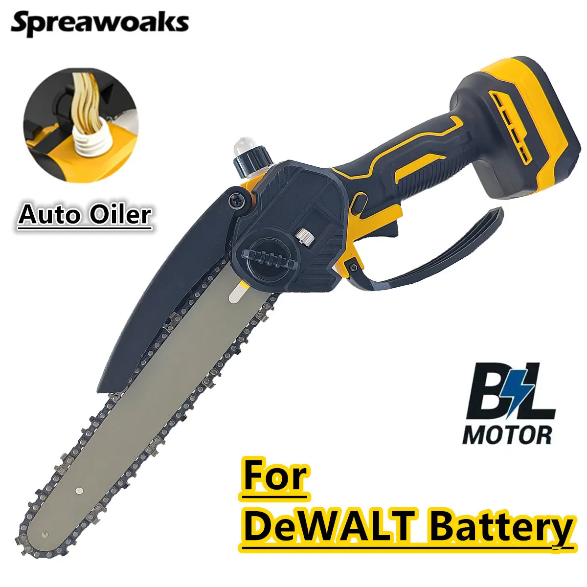 

Бесщеточная аккумуляторная цепная пила Spreawoaks 8 дюймов