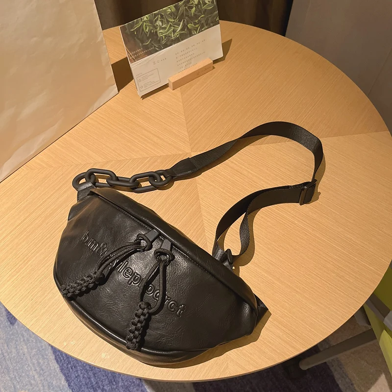 

Женская нагрудная сумка из искусственной кожи, сумочка кросс-боди на цепочке, Женский поясной кошелек