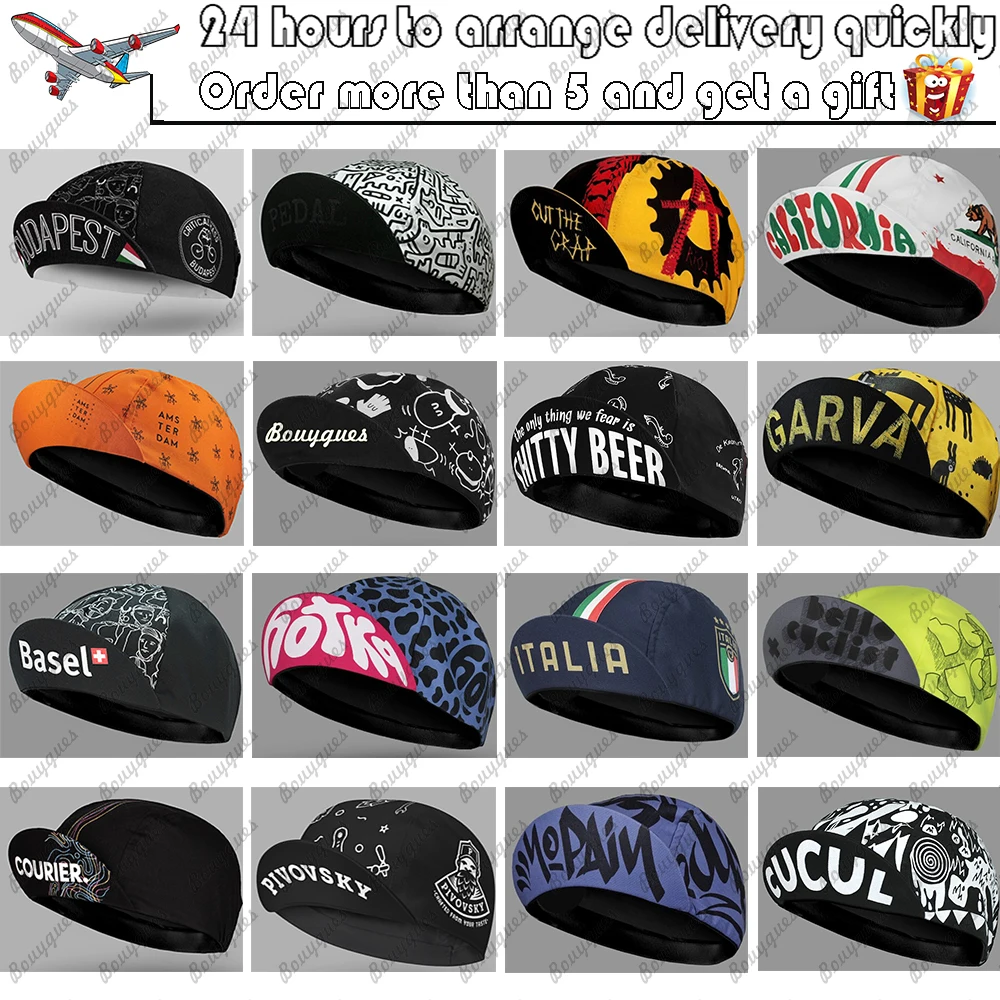 

16 Multi Styles Pizza Plant Dog Lips Sunday Ride Bike New Classical Cycling Caps Bouygues Gorra Ciclismo Unisex