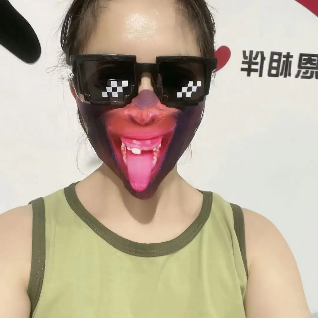 Смешная Женская 3D маска для лица с принтом Kpop моющаяся тканевая хлопковая мужчин