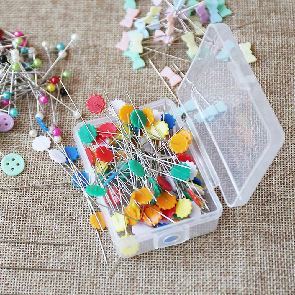 

100pcs/box Sewing Pins Dressmaking Embroidery Patchwork Needle Patchwork Pins Lapel Metal Pins Hijab sew Tools Accessories NEW