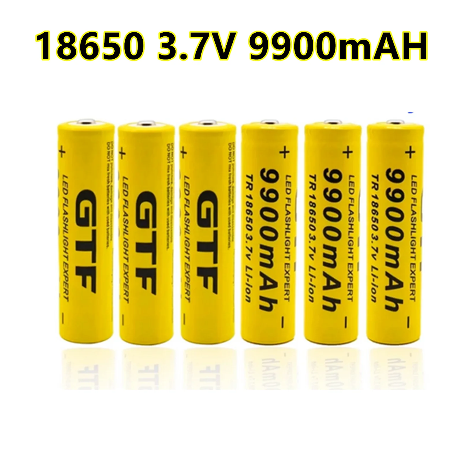 Batería recargable de iones de litio, 1-20 piezas, 3,7 V, 9900mah, 18650, GTF, 9900mAh, 3,7 V